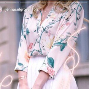 LOFT Vine Split Neck Blouse LP